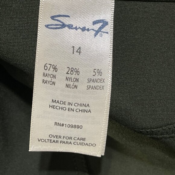 Seven7 Skinny Pants Stretch Dark Green Size 14 High Rise - Picture 5 of 6